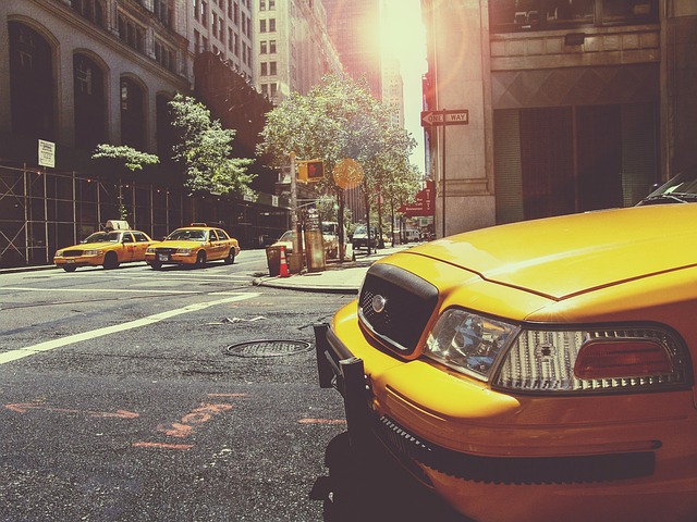 taxi, road, traffic